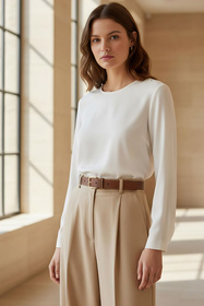 Pasek skórzany Vivisence P0001 brown