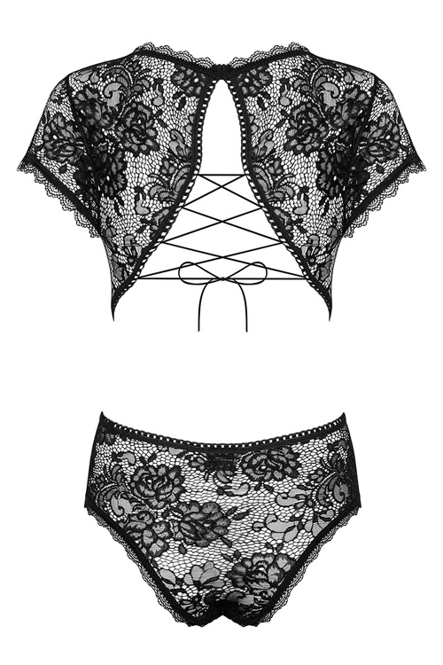 Obsessive Peonesia teddy Body sexy, czarny