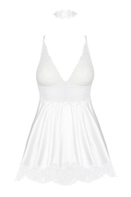 Komplet koszulka + stringi Beauty Night Eve chemise BN6548 white