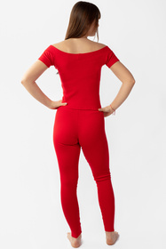 Dkaren Bayo-Kpl fuksja XS Komplet legginsy + bluzka czerwony