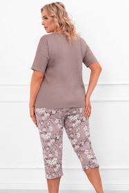 Piżama Italian Fashion Kimuri kr.r. sp.3/4 cappuccino/druk