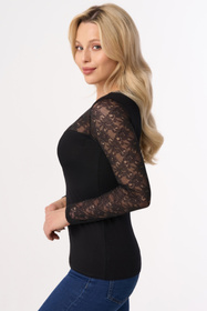 Bluzka z koronką Babell Meredith czarny 