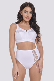 Viki Style Zuza 586/1 Maxi biustonosz miękki z zamkiem perłowa biel