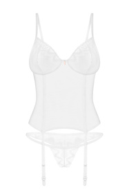 Gorset Obsessive Alissium corset & thong white 