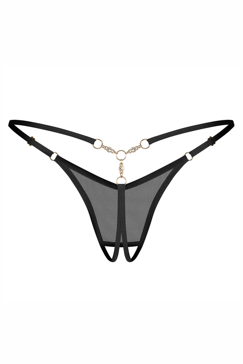 Obsessive Oxaria crotchless thong stringi otwarte black