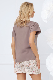 Piżama Italian Fashion Solita kr.r. kr.sp. cappuccino/druk