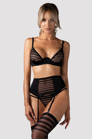 Obsessive Lune Bellis komplet trzyczęściowy z otwartym krokiem black