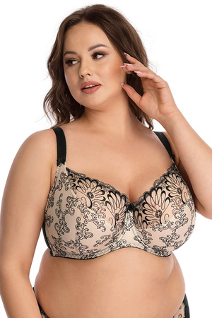 Biustonosz miękki Nessa Tatuaż N500 Maxi beżowo-czarny