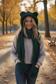 Nakrycie głowy kaptur Vivisence 70107 butelkowa zieleń