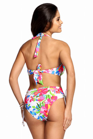 Lorin L1126/2 bikini z fiszbinami i wysokimi figami wzór/biały