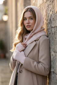 Rękawiczki dzianinowe Vivisence 7215 pudrowy róż