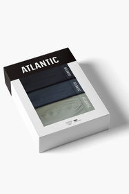 Atlantic 3MP-1576 slipy 3-pack z elastycznym pasem granat/ciemnoniebieski/khaki