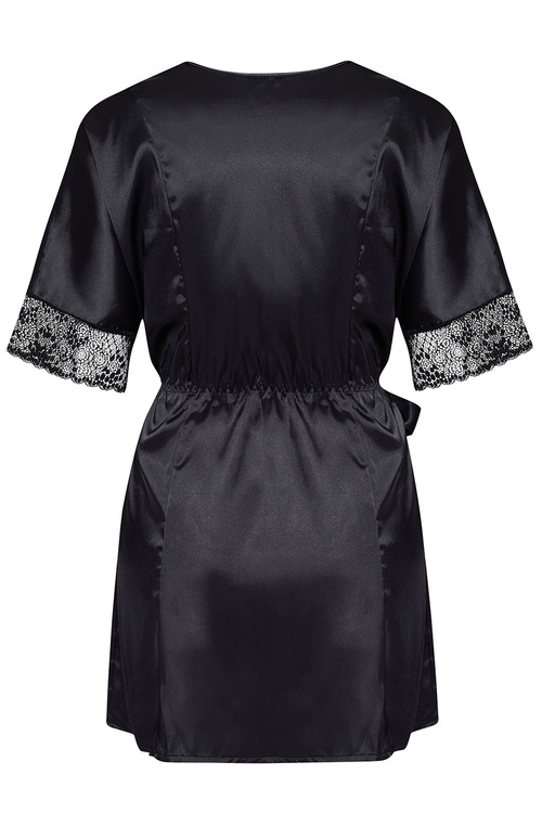 Beauty Night Delight peniuar z koronką, rękaw 3/4 black