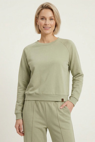Vivisence 9004 bluza nierozpinana z okrągłym dekoltem oliwkowy