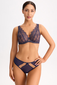 Bella Misteria Magiczny Szafir biustonosz miękki z haftem granatowy