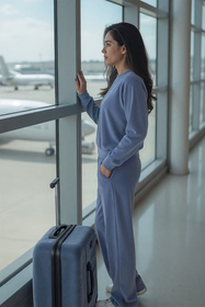 Komplet bluza+spodnie Vivisence 9206kmpl błękitny