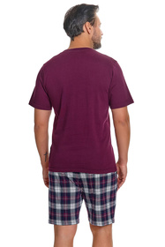 Doctor Nap PMB.7476 piżama męska krótka w serek burgundy