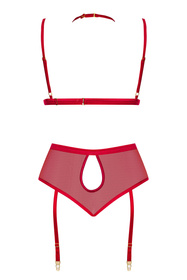 Beauty Night Cristalyn komplet biustonosz i figi z troczkami cherry