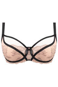 Unikat Atina biustonosz półusztywniany koronkowe wykończenia beż-czarny