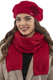 Vivisence 7036 Nakrycie głowy beret, czerwony