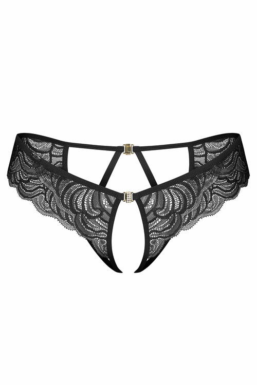 Obsessive Divienne stringi otwarte koronkowe black