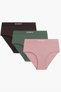 Atlantic 3CLP-009 3-pack Majtki figi, brąz/róż/zielony