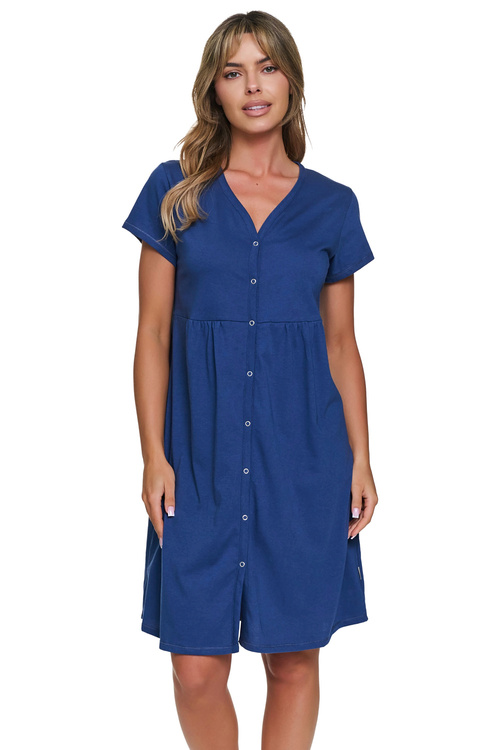 Doctor Nap TCB.7547 Koszula nocna na zatrzaski z krótkim rękawem, indigo blue