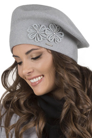 Vivisence 7007Kmpl Komplet beret+szalik, jasnoszary