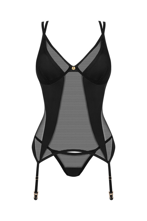 Gorset sexy Obsessive Nesari corset czarny