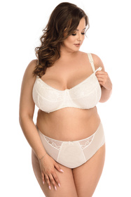 Wysokie figi Nessa Mamma Lace N02 ecru