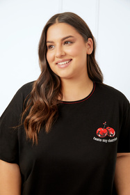 Piżama Italian Fashion Cherry kr.r. kr.sp. czarny/druk