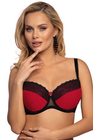 Biustonosz usztywniany Vena VB-446 czerwony-czarny