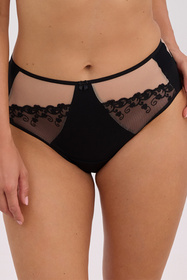 Gaia 1374P Fatma figi wysokie z koronką czarny-mokka