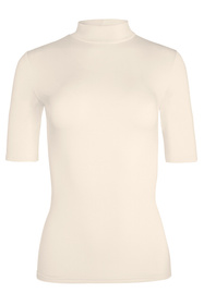 Babell Layla bluzka ze stójką i krótkim rękawem wanilia