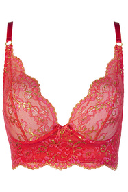 Axami V 11901 półgorset longline z koronką koralowy