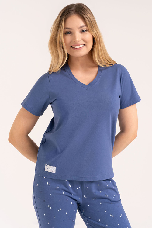 Moraj PDD4300-027 piżama damska 3/4 dekolt V jeans