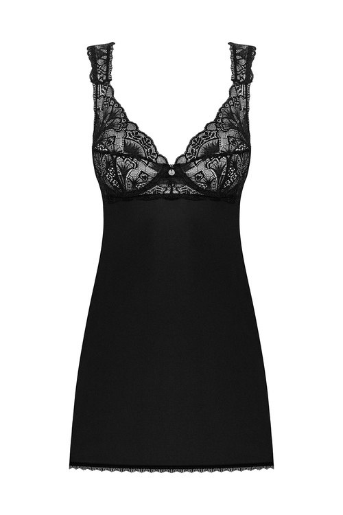 Nocna komplet koszulka + stringi Obsessive Donna Dream babydoll czarny