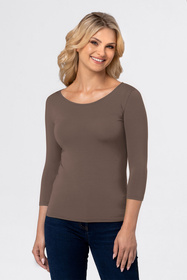 Babell Manati klasyczna bluzka z rękawem 3/4 kakaowy