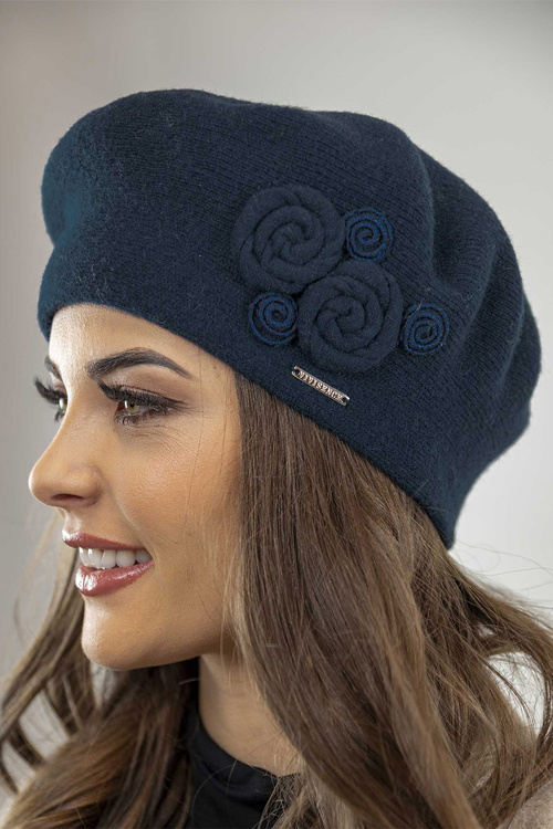 Vivisence 7037 Nakrycie głowy beret, granatowy