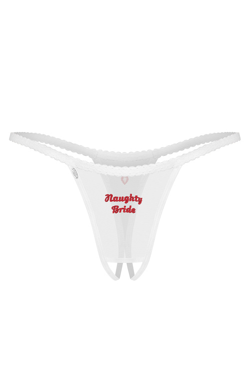 Obsessive Weddya Bride stringi otwarte z haftem white