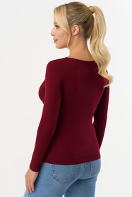 Babell Manati bluzka wiskozowa z długim rękawem bordo