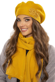 Vivisence 7007 Nakrycie głowy beret, miodowy