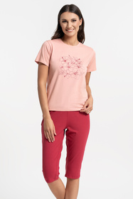 Moraj PDD3500-018 piżama damska krótki rękaw 3/4 pink