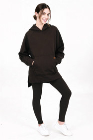 Vivisence 9207kmpl komplet bluza z kapturem, prążkowane legginsy brązowy