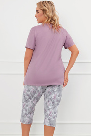 Piżama Italian Fashion Ibena kr.r. sp.3/4 wrzos/druk