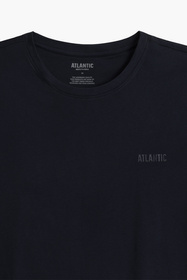 Atlantic NMP 381 piżama męska prążkowana z krótkimi spodenkami granat/szary