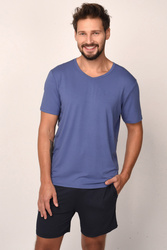 Nocna piżama Italian Fashion Dallas kr.r. kr.sp. niebieski/granat