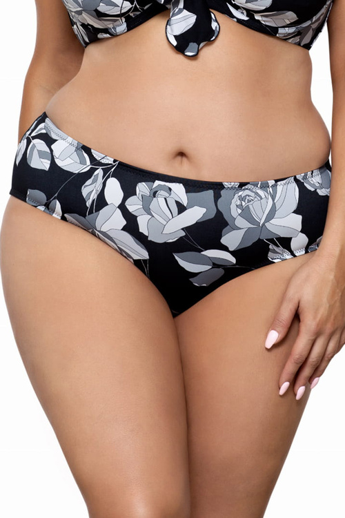 Lorin L3086/1 bikini z fiszbinami i wysokimi figami wzór/czarny
