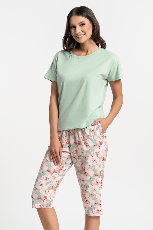 Moraj PDD4800-016 piżama z krótkim rękawem spodnie 3/4 green