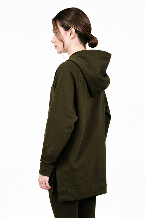 Vivisence 9006 bluza z kapturem, miękka bawełna zielony